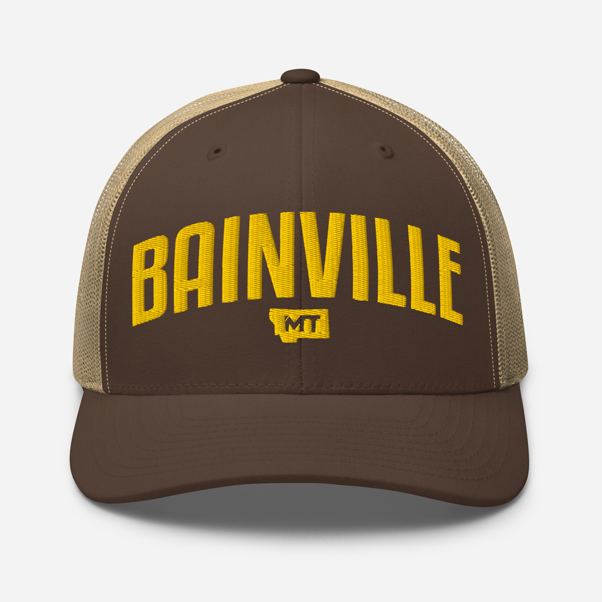 retro trucker hat brown khaki front 69d02a1144403.jpg